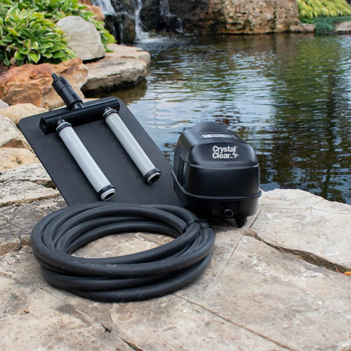 Airmax KoiAir 1 aeration kit set up beside a pond